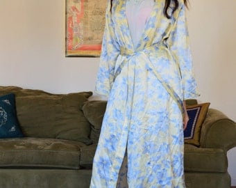 vintage silk floral robe