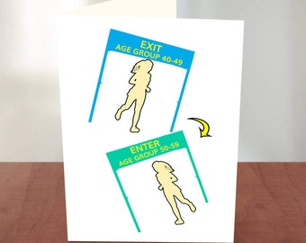 Birthday Card for a Runner - 50th Birthday Card for a Runner - 40th Birthday Card - For Runners - Runner Birthday - New Age Group