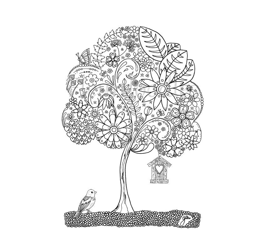 Tree Mandala Coloring Pages Sketch Coloring Page