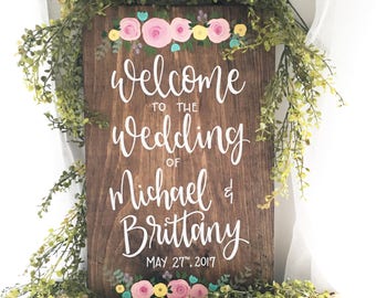 Custom Wedding Welcome Sign - Wood Sign