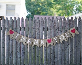 Thank You Banner / Burlap Wedding Sign / Wedding Banner / Wedding Decoration / Rustic Wedding / Thank You Sign / Bridal Banner / Burlap Sign