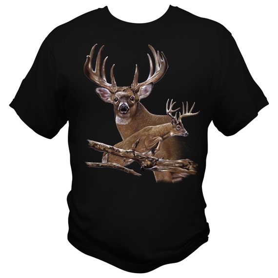 Whitetail Deer Jumping Buck Custom printed T shirt