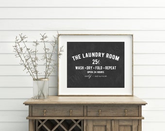 Laundry Room decor, Chalkboard Sign, laundry wall decor, laundry guide, laundry printable, Laundry Room Sign, Funny Wall Art, Decorations