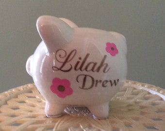 Piggy bank, Baby's first bank, Bank, Custom piggy bank, Personalized Piggy bank, Girl Piggy bank, Boy Piggy bank, Baby shower gift, New baby