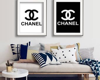 Chanel Logo Print, Chanel Logo Poster, Paris Fashion Print, Fashion Print Set, Coco Chanel Logo Print Set, CC Logo, Instant Download Print
