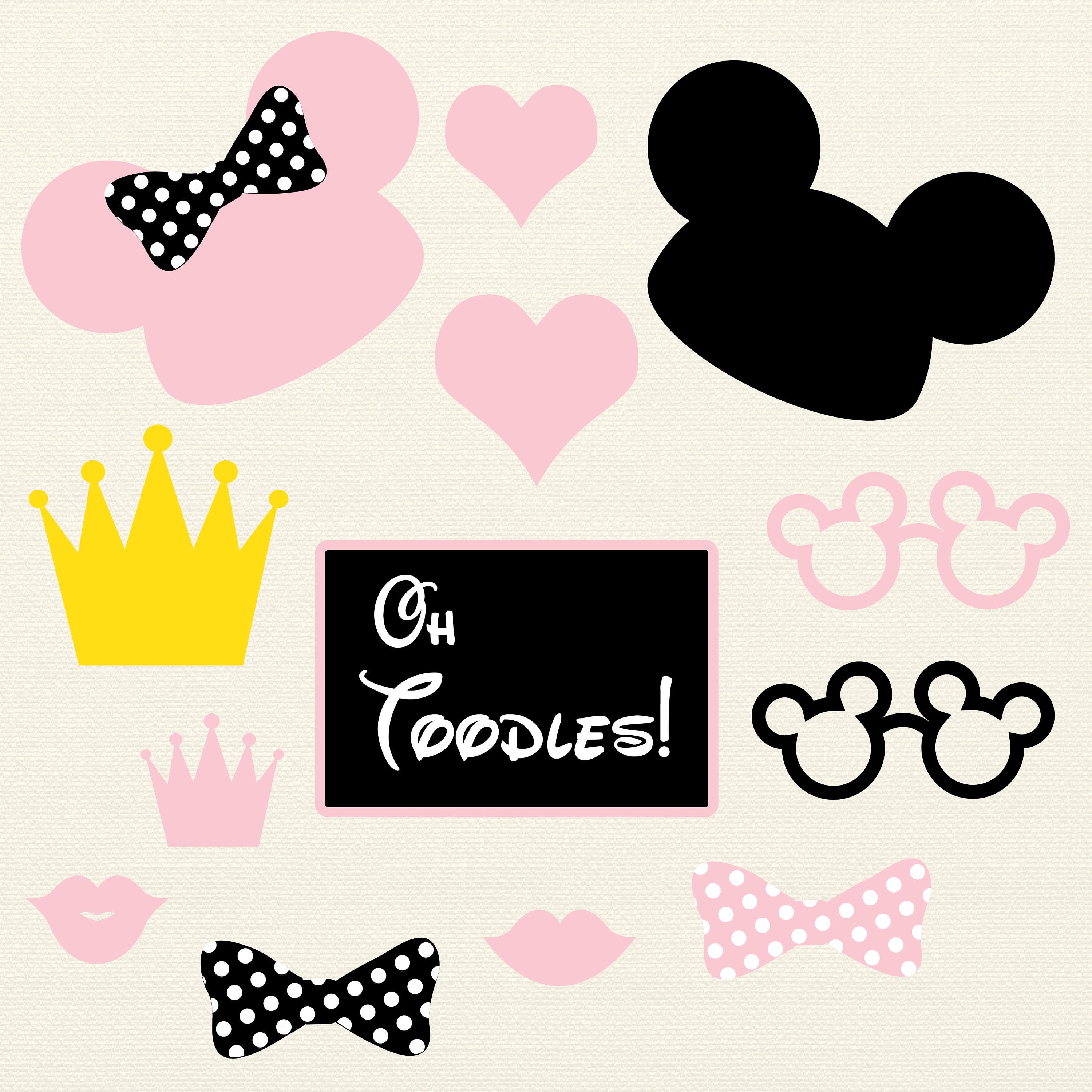 Minnie Mouse Mickey Mouse Photobooth Printables Minnie
