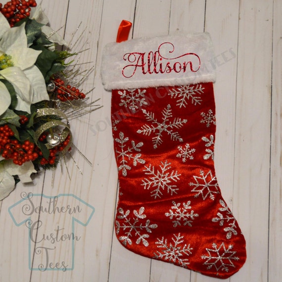 Personalized Christmas Stockings Glitter Names Christmas