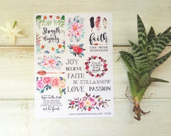 Christian stickers, bible verse, scripture stickers, planner stickers, devotional stickers, journaling stickers, prayer journal, СH62