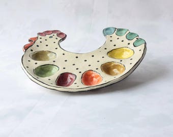Ceramic breakfast plate, Ceramic Hand painted, Ceramic Plate, Handmade ceramic dish, Ceramic dish, Hand painted plate, Decorative plate,