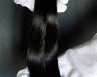 Baby Suri Alpaca hair for dolls deep black . Fiber for Bjd doll, Blythe wig, for reroot scalp, ready washed, minifee