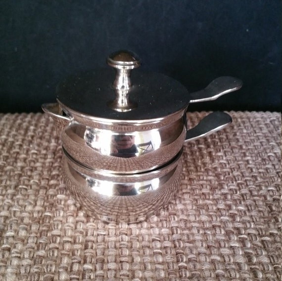 Items similar to Stacking Pewter Cream and Sugar set sugar bowl creamer