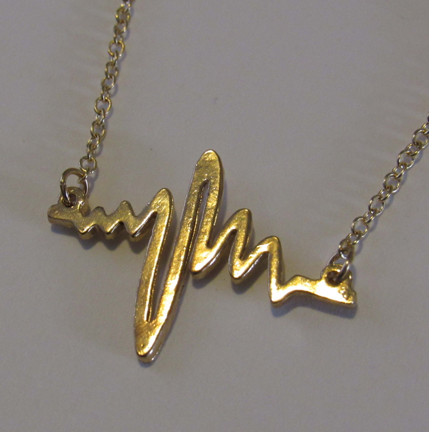 Gold Heartbeat Minimal NecklaceGold Necklace Modern Gold