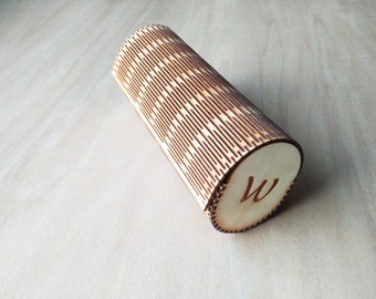 Laser Cut Living Hinge Wood Glasses Case, Sunglasses Case, Eyeglasses, Laser cutting Living Hinge Wood Case, Modern Wood Case, Wood Bag