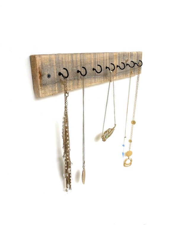 Reclaimed Wood Necklace Display necklace holder wall jewelry