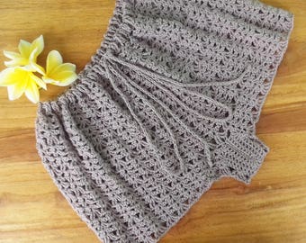 Crochet pants. Crochet beach shorts in cotton Custom made to