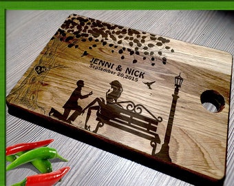 Wedding cutting board, Couple name cutting board, Wood cutting board, personalized Cutting Board, custom gift, Gift for couple L2-03-006