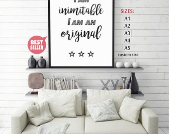 Alexander Hamilton Musical • I am Inimitable Hamilton Quote Word Art Print Aaron Burr Broadway Poster Inspirational Wall Art Broadway Art
