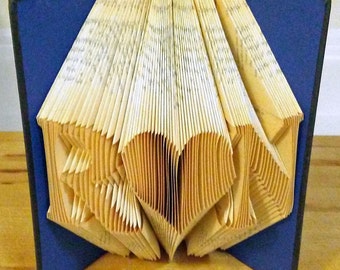 Folded Book Art, Choose Text, Anniversary, Love, Heart, Initials, Family, Fold Book Art, Book Folding, Custom, Personalized, Unique Gift