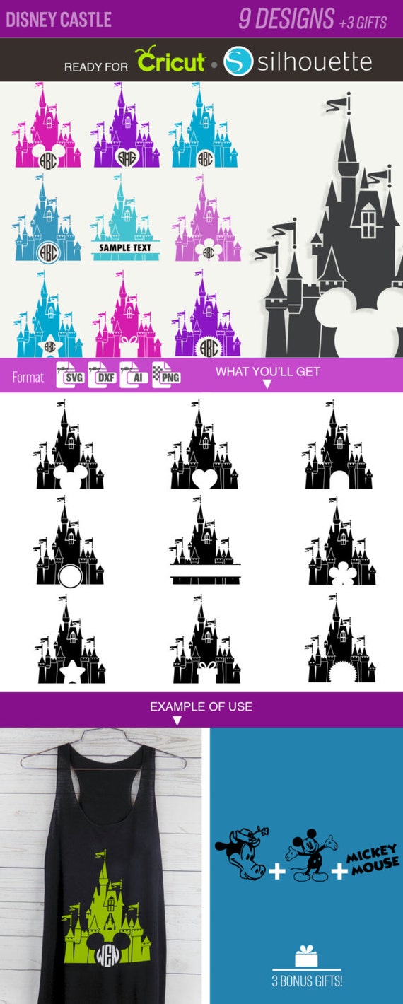 Free Free 186 Monogram Disney Castle Svg SVG PNG EPS DXF File