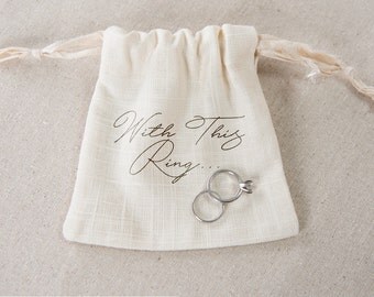 Linen Ring Bag, Wedding Ring Bag, Ring Pillow Alternative, Linen wedding ring bag, custom ring bag