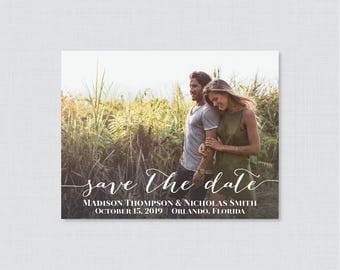 Printable OR Printed Photo Save the Date Cards - Photo Save our Date Cards for Wedding - Save the Dates Card with Landscape Picture 0004