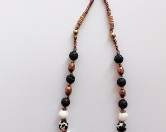 Lovely black and white Krobo necklace