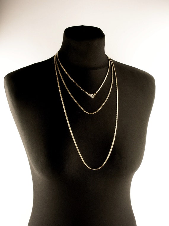 women neck chainsset of 3ladies vintage neck chainshand