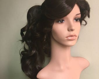 New Made To Order Princess Elena of Avalor Inspired Dark Brown Ponytail Cosplay Costume Wig