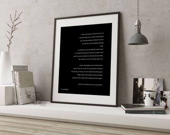 poetry quote art, ee cummings art, ee cummings print art, i carry your heart wall art, wedding poem print, black and white art decor