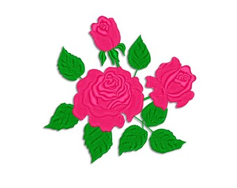 Flower Embroidery design - Rose - Machine embroidery design - NushNusha shop