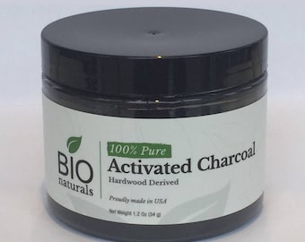 Activated Charcoal Powder virgin Food Grade NSF/ANSI Certified (1.2 oz) | Satisfaction Guarantee or 100% Money Back