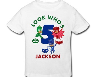 PJ Masks Birthday T-shirt - Personalized Birthday T- shirtBirthday// 1st, 2nd, 3rd, 4th, 5th Birthday - Fast Shipping!