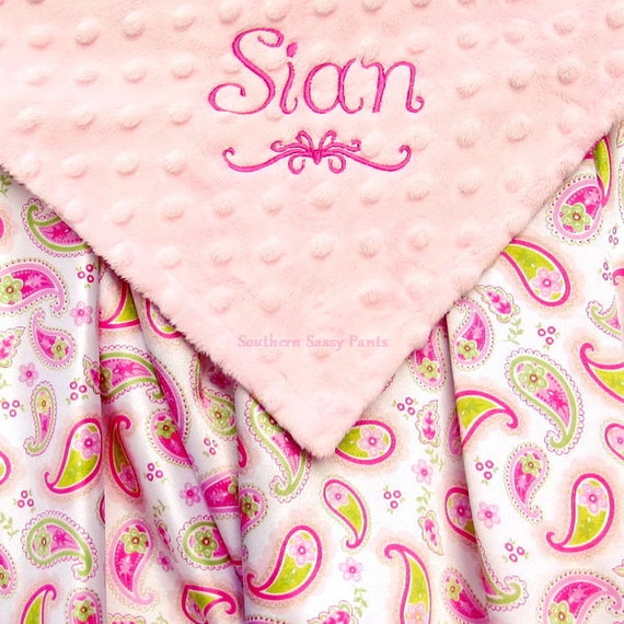 Personalized Baby Blanket for Girls Silky Satin Baby Girl