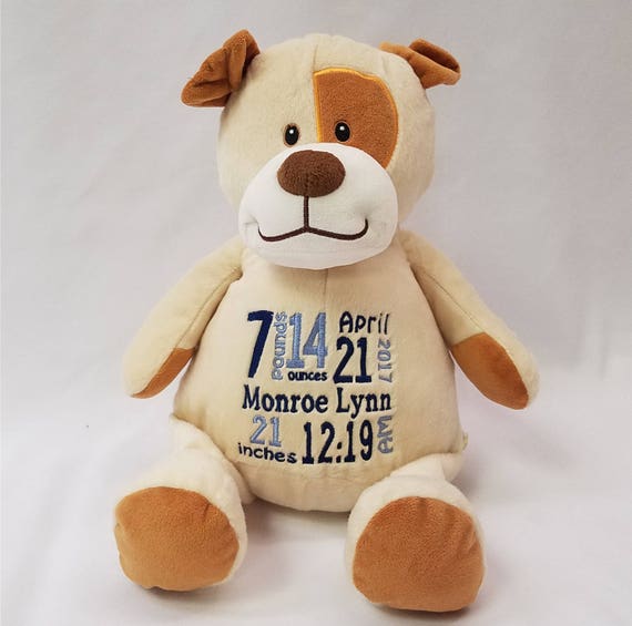 Personalized stuffed animal Baby Announcement Birth