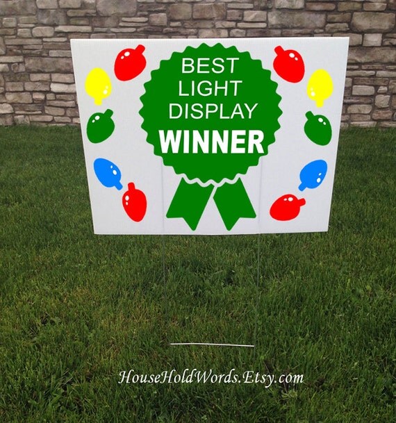 Christmas Light Display Winner Yard Sign Neighborhood Winner