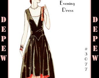 Vintage Sewing Pattern Reproduction Ladies' 1920's Robe de Style Drecoll Couture Dress #3077 - INSTANT DOWNLOAD