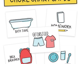 Kids Chore Chart Printables Morning, Afternoon, Evening Cards