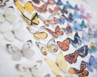 Hand cut silk butterfly hair clips with Swarovski Crystal. Bride, Wedding, Prom, Bridesmaid, Garden Party Boho- Pick and mix selection of 7