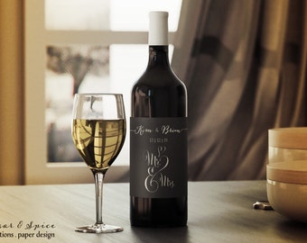 Mr & Mrs Wedding Wine Labels, Custom Wine Label, Wine Labels Wedding, Personalized Wine Label, Wedding Favor, Wedding Gifts, Engagement wine