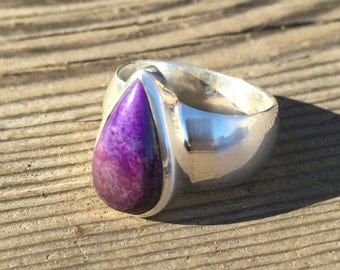 Sugilite Ring - US Size 8.5 - Sterling Silver Jewelry