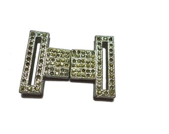 Vintage Pre-Owned Silver Tone Paste Rhinestone Women's Belt Buckle #2364