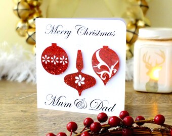 Handmade Personalised Christmas Card, Holidays, Personalized Xmas Card, Wife, Husband, Mum, Dad, Sister, Name, Daughter, Son, Friend BHX02