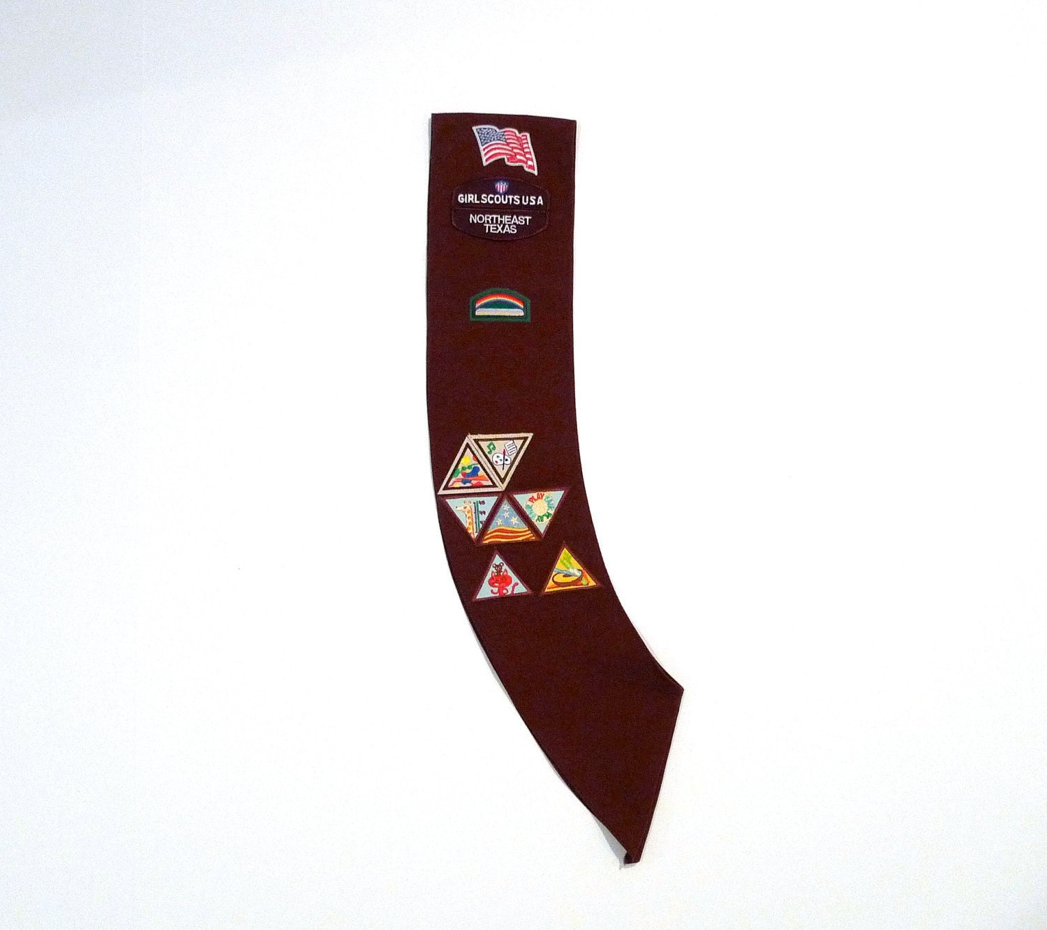 Girl Scout Sash with Patches Vintage Brownies Uniform Sash