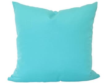 Aruba Teal Outdoor Pillow Cover in Sunbrella Fabric
