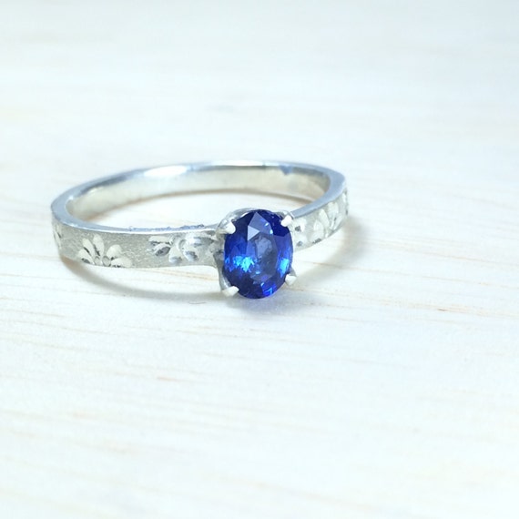 Solitaire sapphire engagement ring Alternative engagement ring