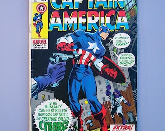 Vintage 1970 Captain America No. 124 Good Condition No Missing Pages or Cut Outs