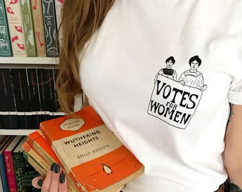 Votes for Women T-Shirt - Feminist Tshirt - Charity Tee - The Suffragettes - Girl Power Tee Shirts - Slogan T-shirt - Feminism - Womens