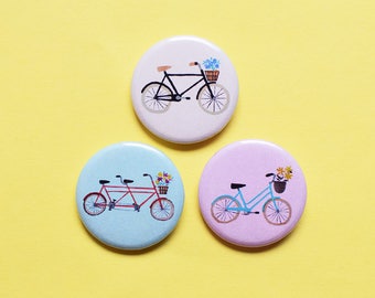 Bycicles Pin Set | 1.25 inch Pinback Button Badge