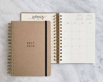 2017-2018 academic planner | student planner | kraft weekly planner | daily planner | agenda