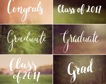 Graduation Photoshop Overlays - Graduation Announcement, Class of 2016, Congrats, Grad, Senior - PNG files - INSTANT DOWNLOAD